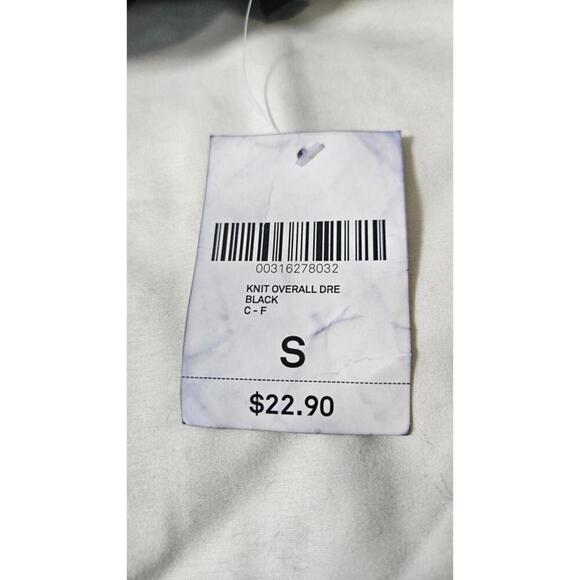 Forever 21 Women's Black Faux Suede Overall Apron Mini Dress Size Small NWT - Picture 5 of 9